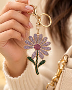 Lavender Rhinestone Floral Charm