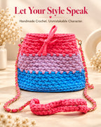 Pop Rainbow Crochet Sling Drawstring Bag