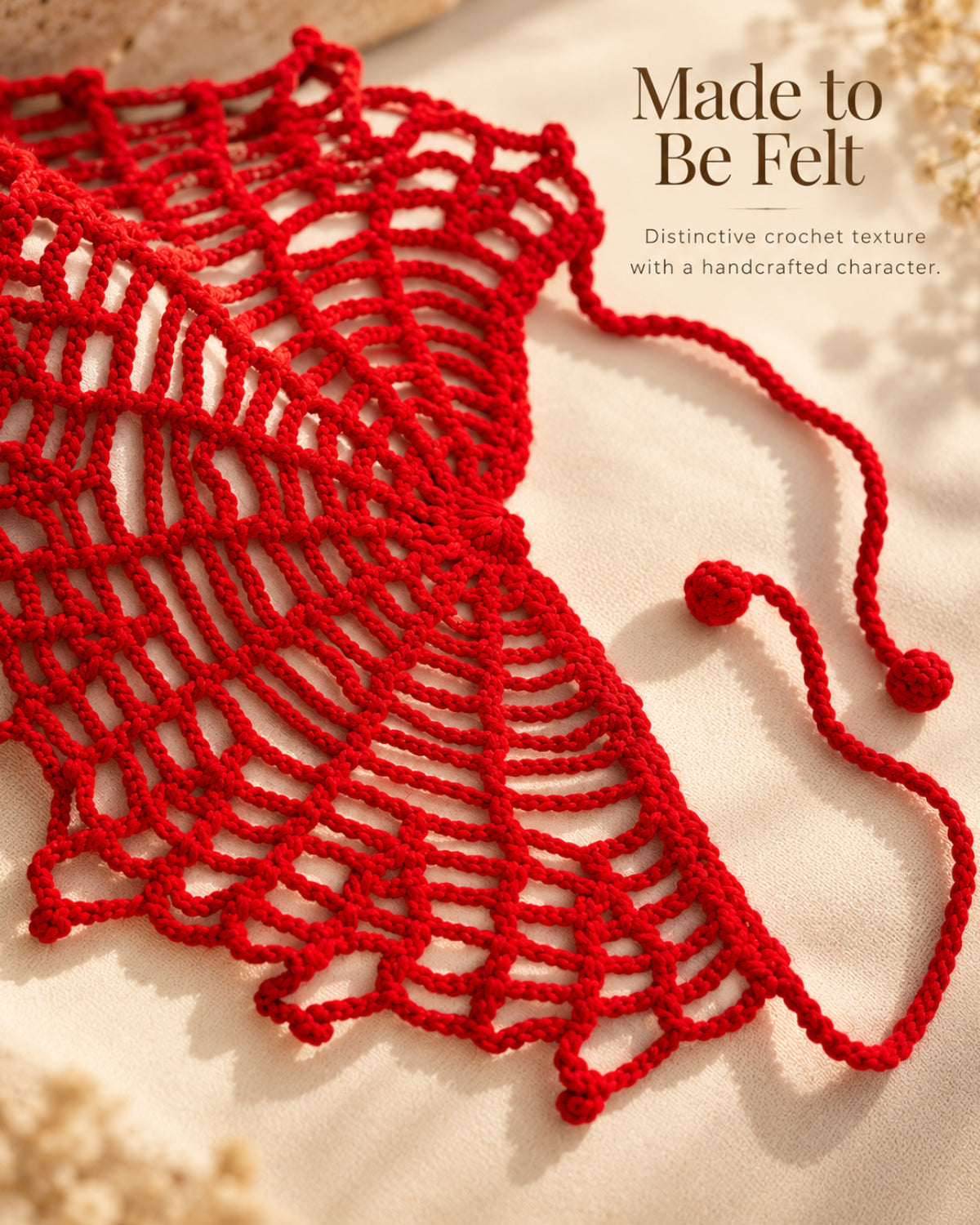 Red Scarlet Web Web Crochet Bandana – Handmade Hair Scarf