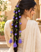Handmade Crochet Floral Parandi Hair Clip – Lavender