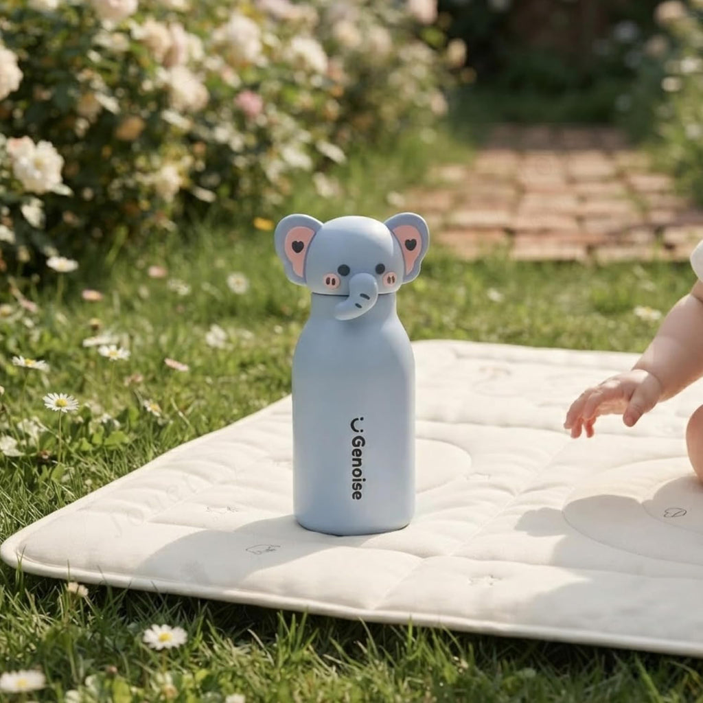 Kids Stainless Steel Insulated 450ml Water Bottle - Elephant Lid