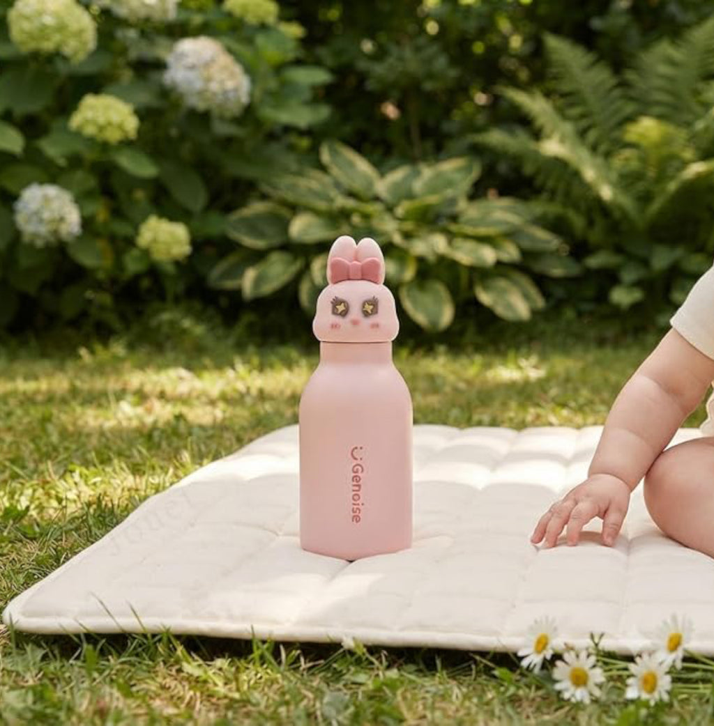 Kids Stainless Steel Insulated 450ml Water Bottle - Bunny Lid
