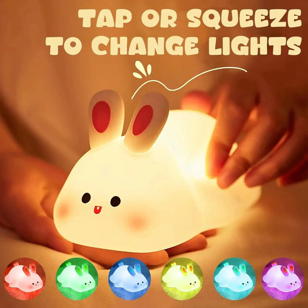 Adorable Rabbit Silicon Night Lamp - Multi Color Modes