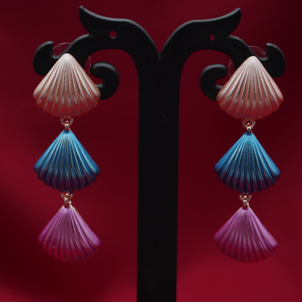 Enamel Floral Earrings in Colorful Shell Drop | Floral Enamel Collection