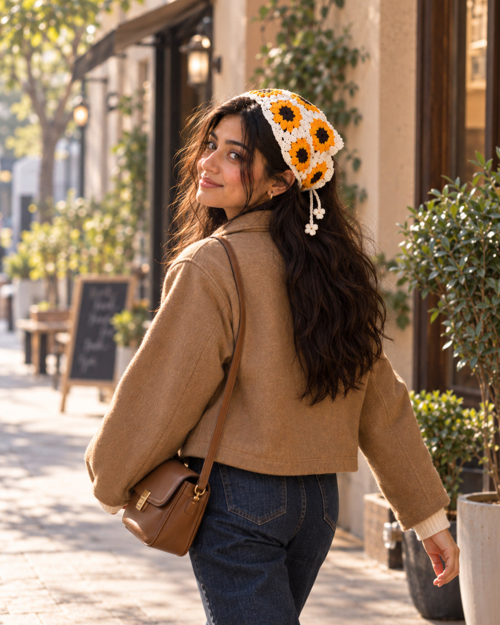 Sunflower Crochet Bandana