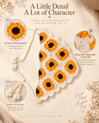 Sunflower Crochet Bandana