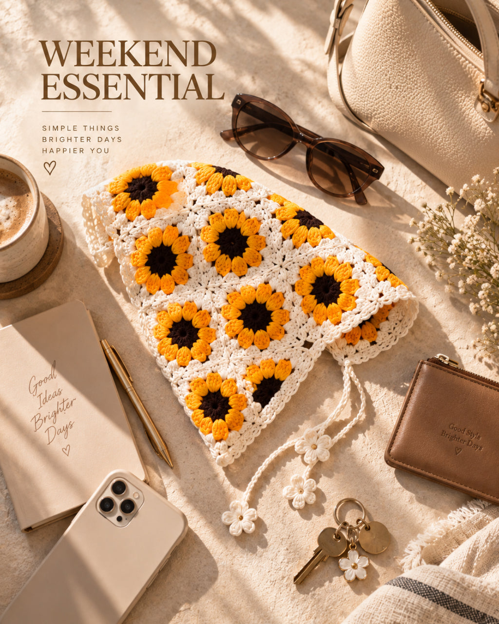 Sunflower Crochet Bandana