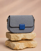 The Contemporary Classic: Textured Shoulder Bag | Blue