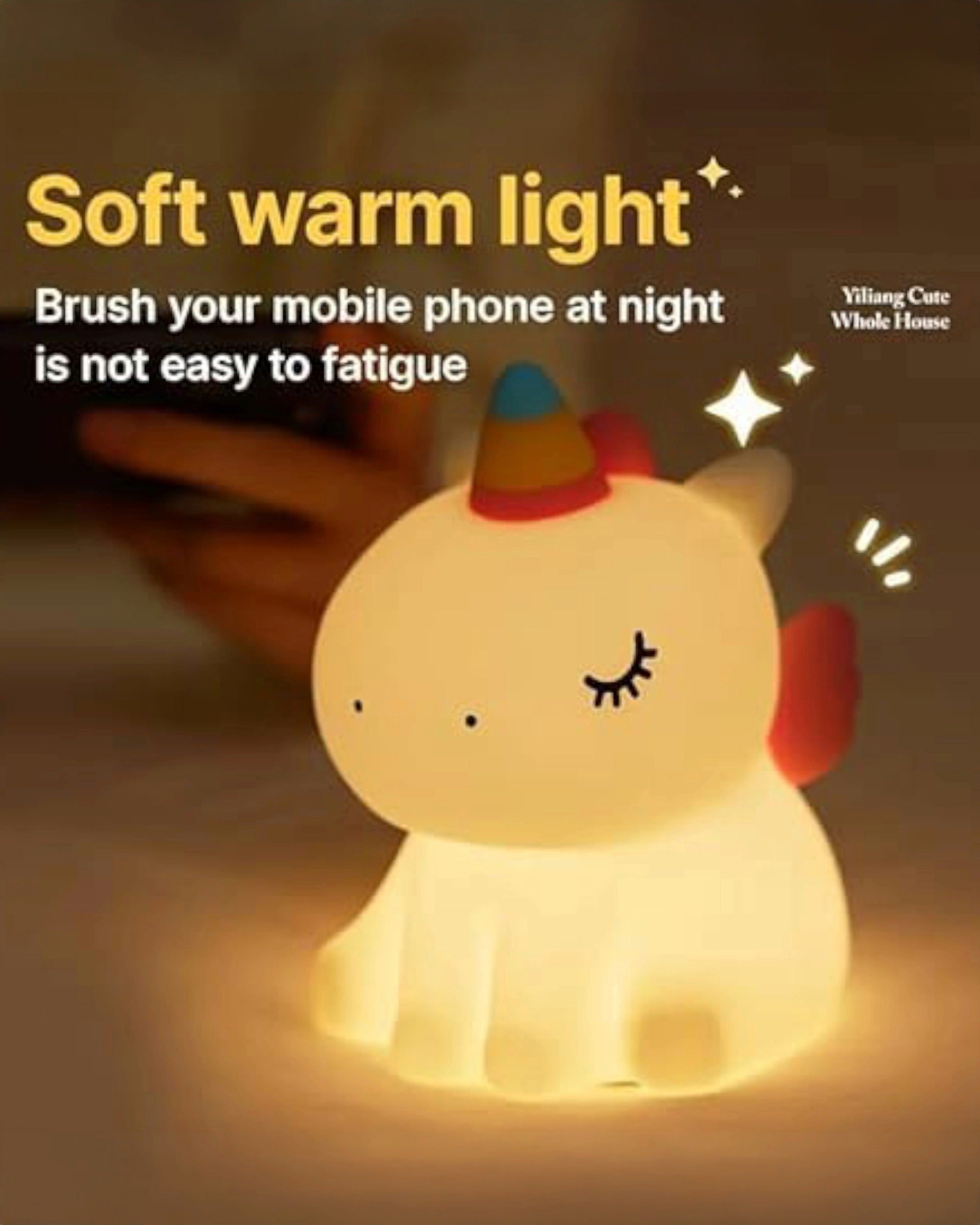 Rainbow Unicorn Silicon Night Lamp