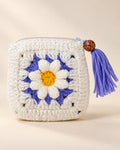 Lilac Bloom Crochet Coin Pouch | Handmade Floral Zipper Purse