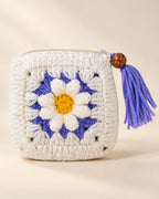 Lilac Bloom Crochet Coin Pouch | Handmade Floral Zipper Purse